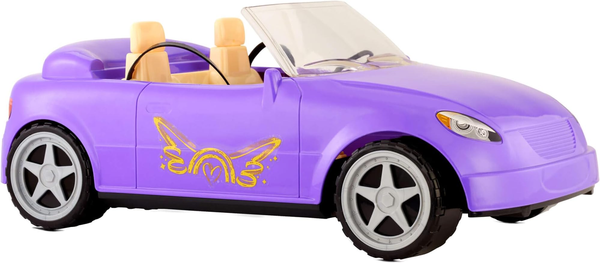 MGA EntertainmentMGA’s Dream Ella Car Cruiser - Toy for Kids - Convertible Car - Fits Two 29cm Fashion Dolls - Includes Seatbelts, Mirrors & Moving Wheels - For Toddlers Ages 3 Years Plus, Purple