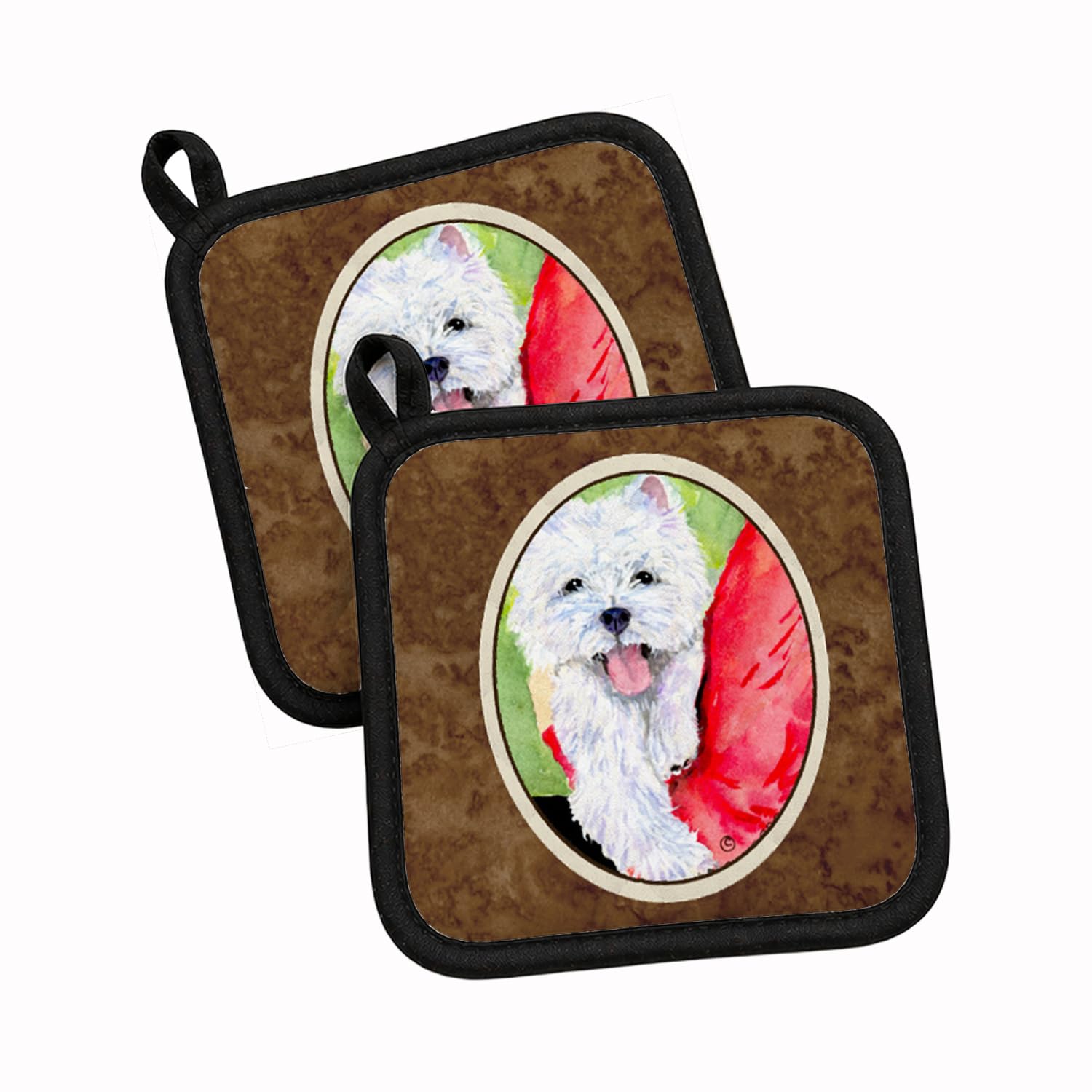 Soportes para ollas Westie multicolores, el regalo de tela ideal para amantes de perros