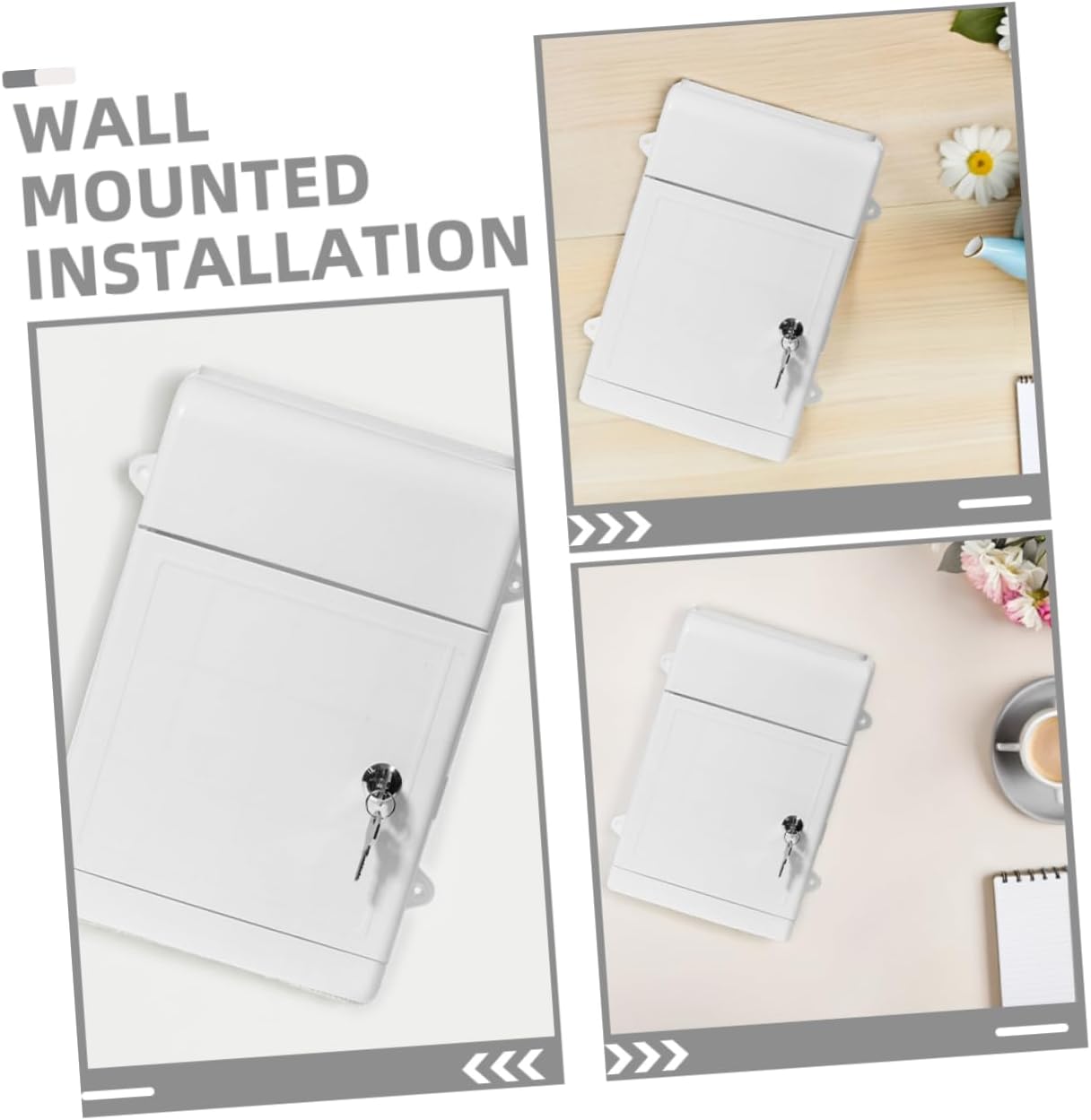 Angoily 2set Wall Mount Mailbox Outdoor Mail Box Weatherproof Suggestion Box for Office Community