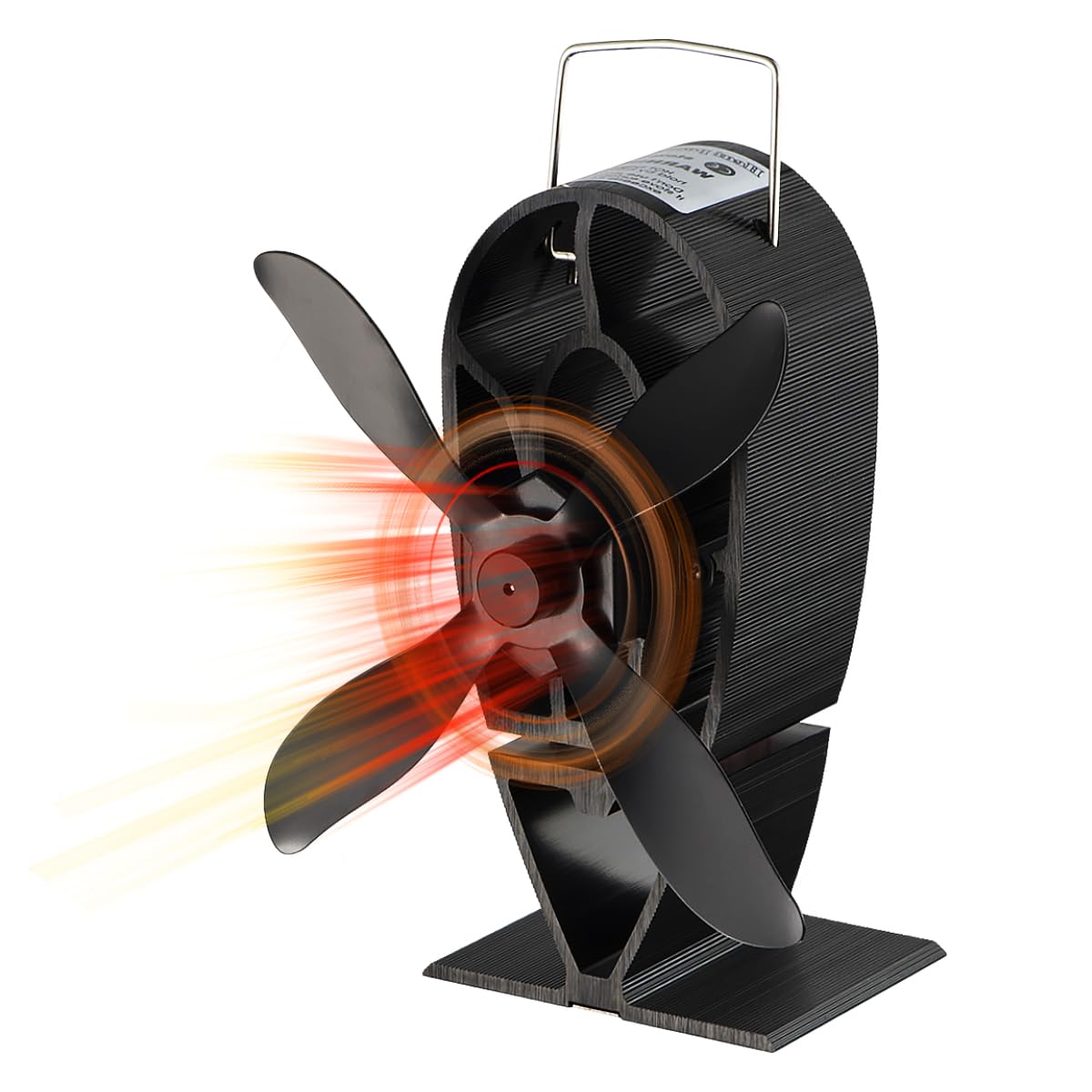 FFyan Ventilador de estufa de leña, operación no eléctrica Energía Térmica y Distribución Eficiente del Calor para Estufas de Leña y de Pellets (4 aspas)