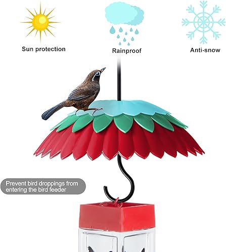 Miniatura 10 de Defensor de néctar de 8 pulgadas para comedero de colibríes con protector de hormigas, deflector de comedero de pájaros con foso de hormigas,
