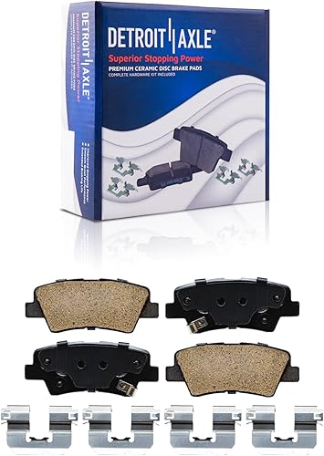 Detroit Axle - Pastillas de freno traseras para Hyundai Tucson 16-21, 17-21 Kia Sportage, pastillas de freno de cerámica con repuesto de hardware