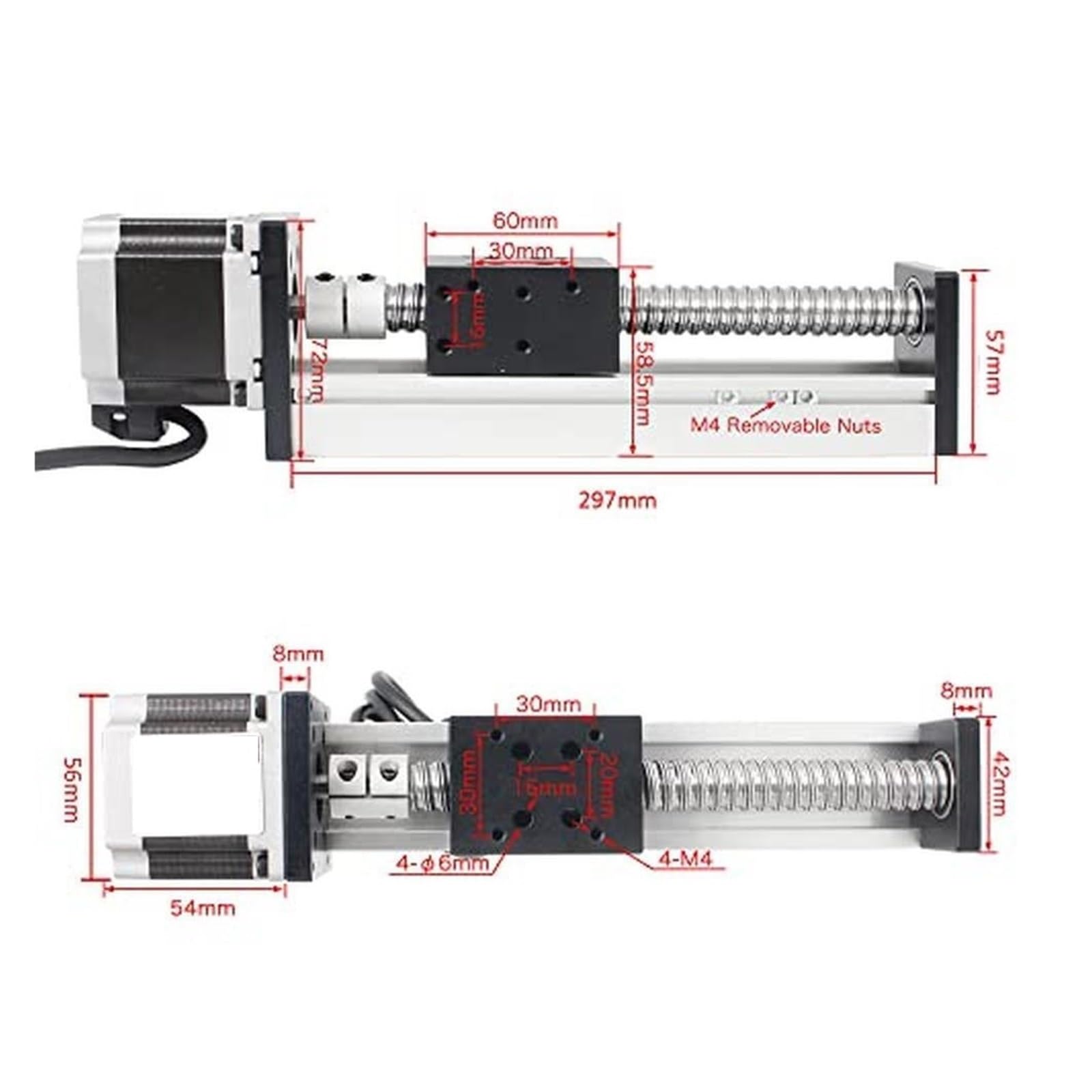 Dual Optical Axis Manual Sliding Table Rail Guide 200mm Linear Stage Actuator Nema23 Stepper Motor Ball Screw Slide Block Bearing Table