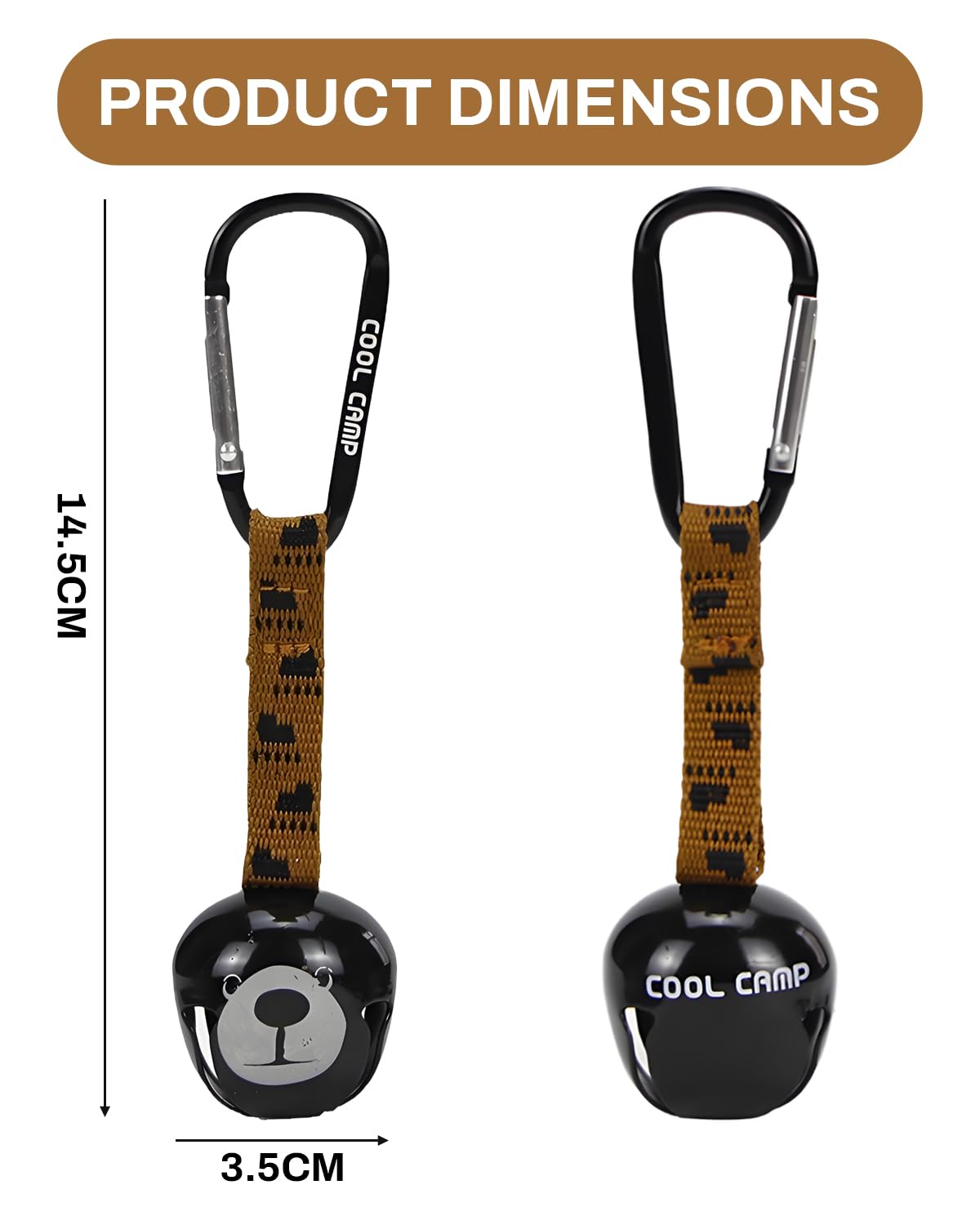 1 pieza Práctico Campana Oso Campana de Advertencia, Campanas Seguridad Decorativas Únicas para Mochilas, Campanas Oso ruidosas para Senderismo, Camping al Aire Libre Pesca Escalada(Negro)