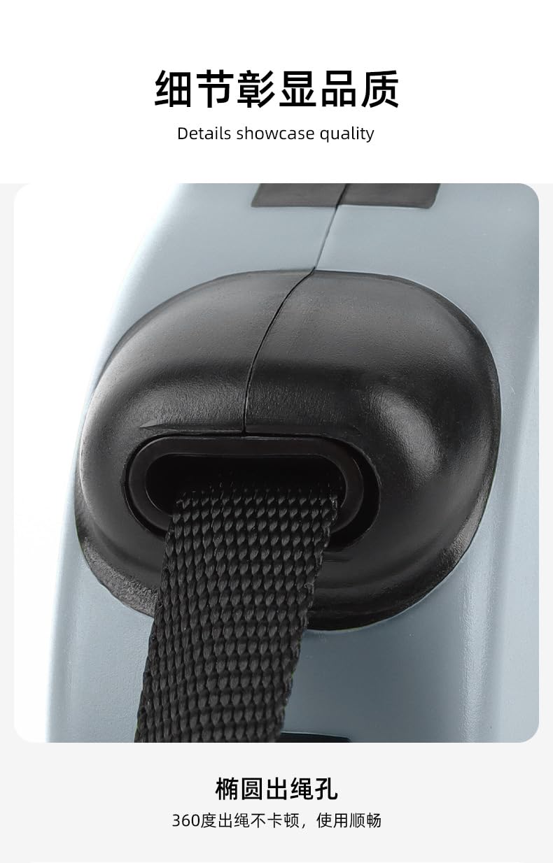 Hundeleine, Ausziehbar, Einziehbar,5Meter, Flexibles Band für Rechts- und Spaziergänge, Dog Leash, Rolleine, Flexileine, Retractable (Grau, 5 Meter)