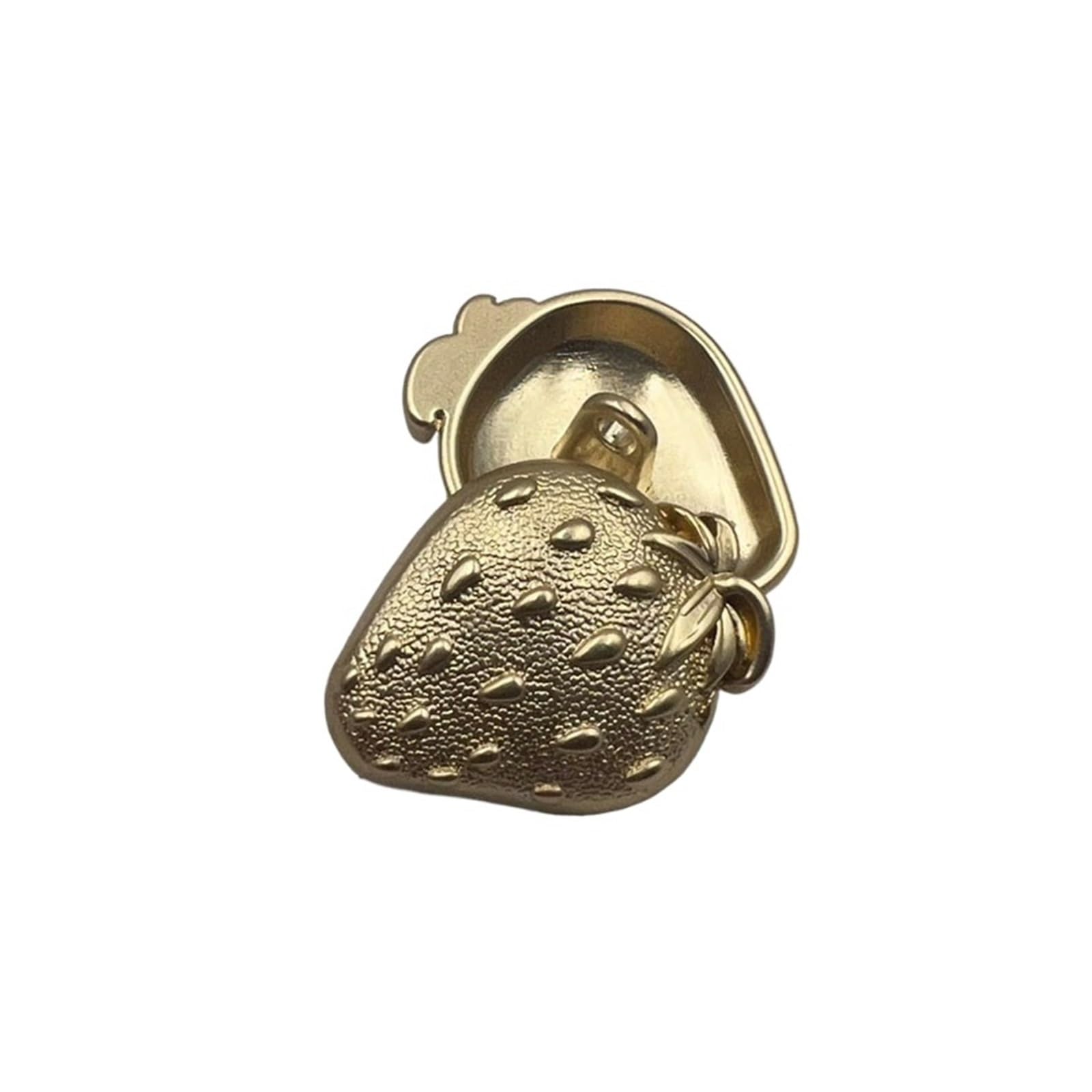 6pcs Little Strawberry Metal Buttons Gold Silver Alloy Coat Sweater Pack Sewing Replacement for Cardigan Jacket(Glodn,18mm)