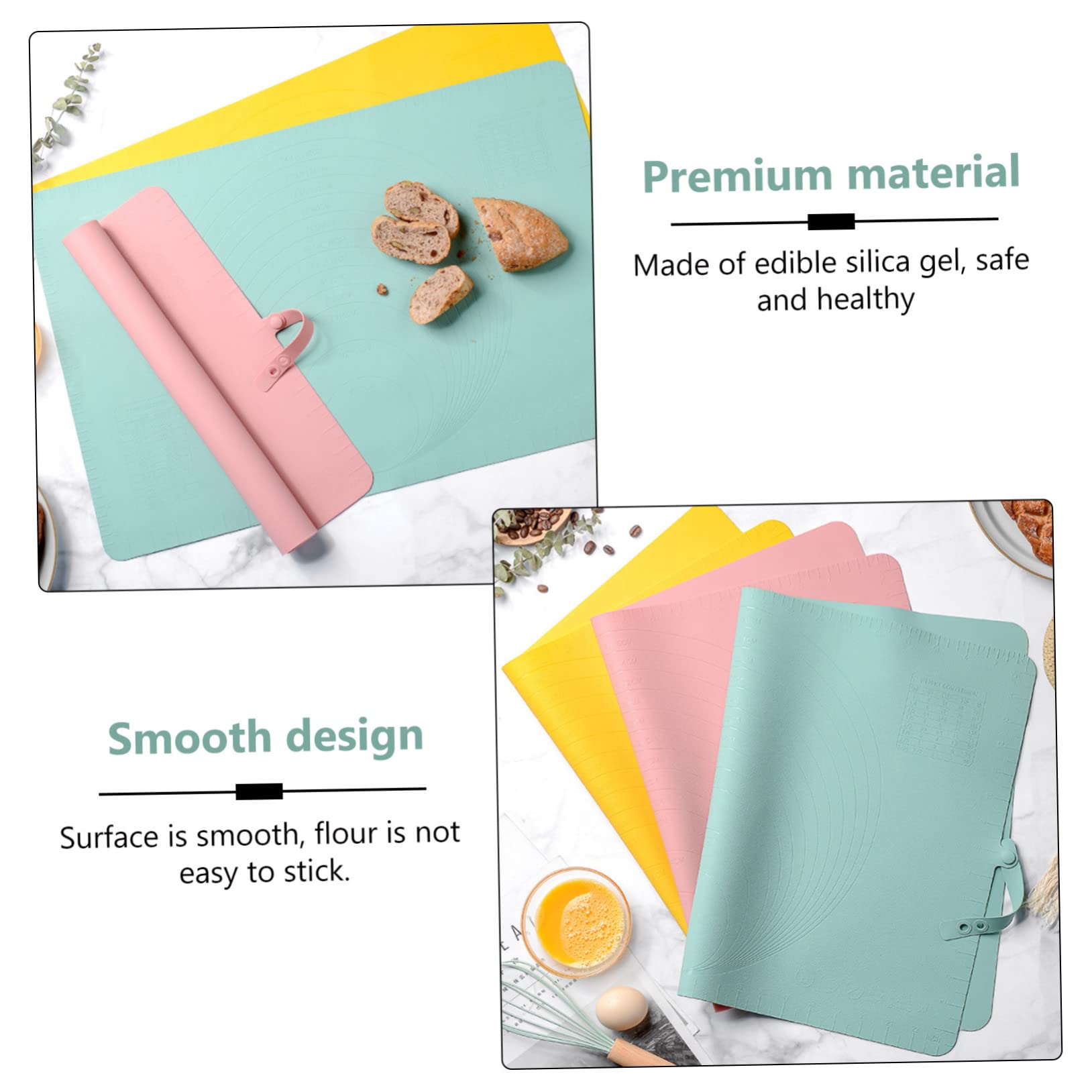 Estera Antideslizante para Hornear de Silicona Amarillo Grande | Amasar Masa de Pan y Pastelería, Superficie Antiadherente Segura, Accesorio de Cocina