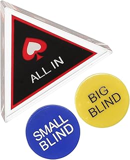 Poker Spielmarker Set mit Doppelseitigen All-in Buttons Big Blind und Small Blind Chips Kunststoff Poker Tokens für Partyzubehör und Spielabende Langlebig und Vielseitig