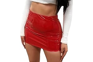Neon Leather Bodycon Mini Skirt