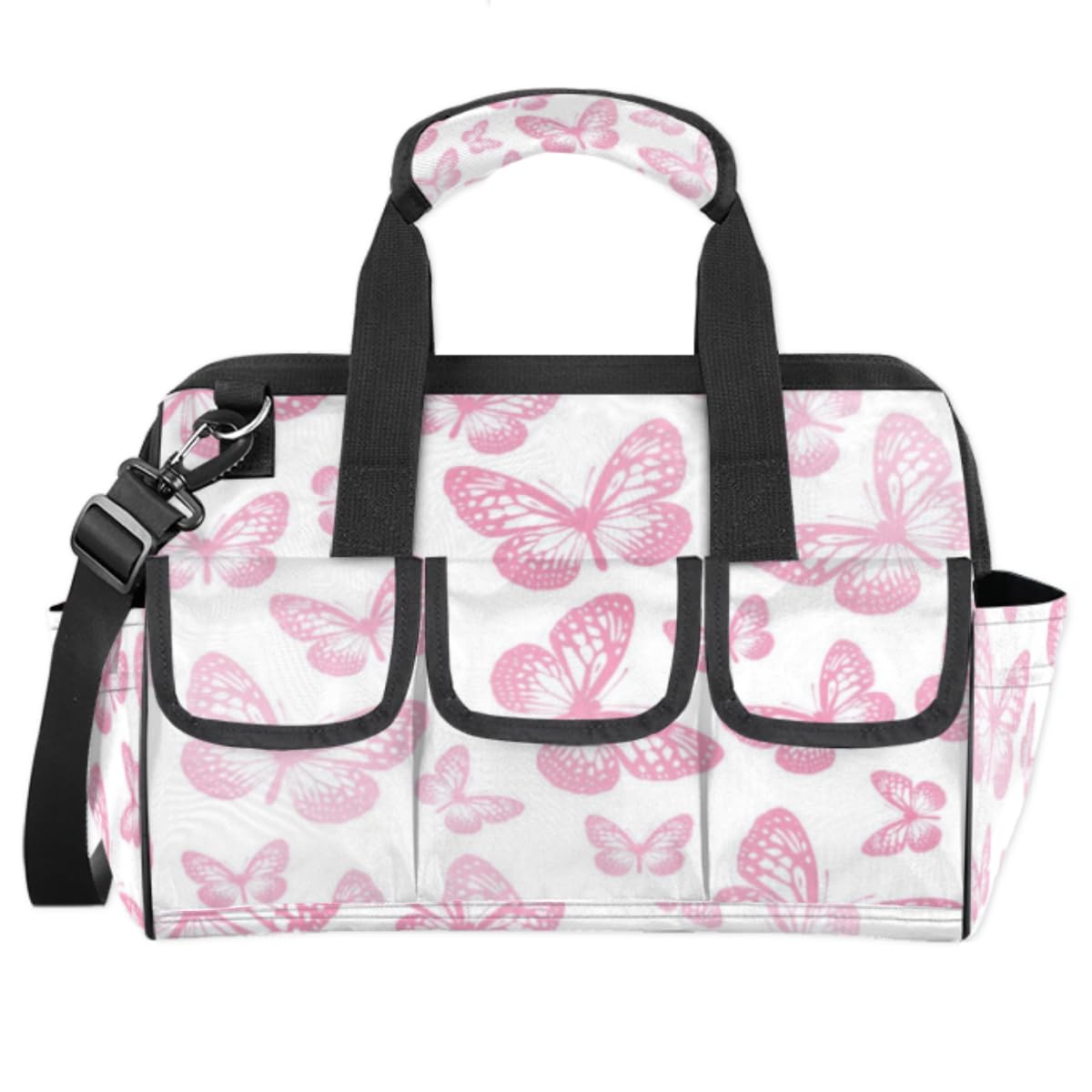 Tavisto Pink Butterflies Tool Bag for Men & Women, Heavy Duty, Waterproof, Large Capacity, Electrician, Carpenter, Mechanic Tool Storage Bag