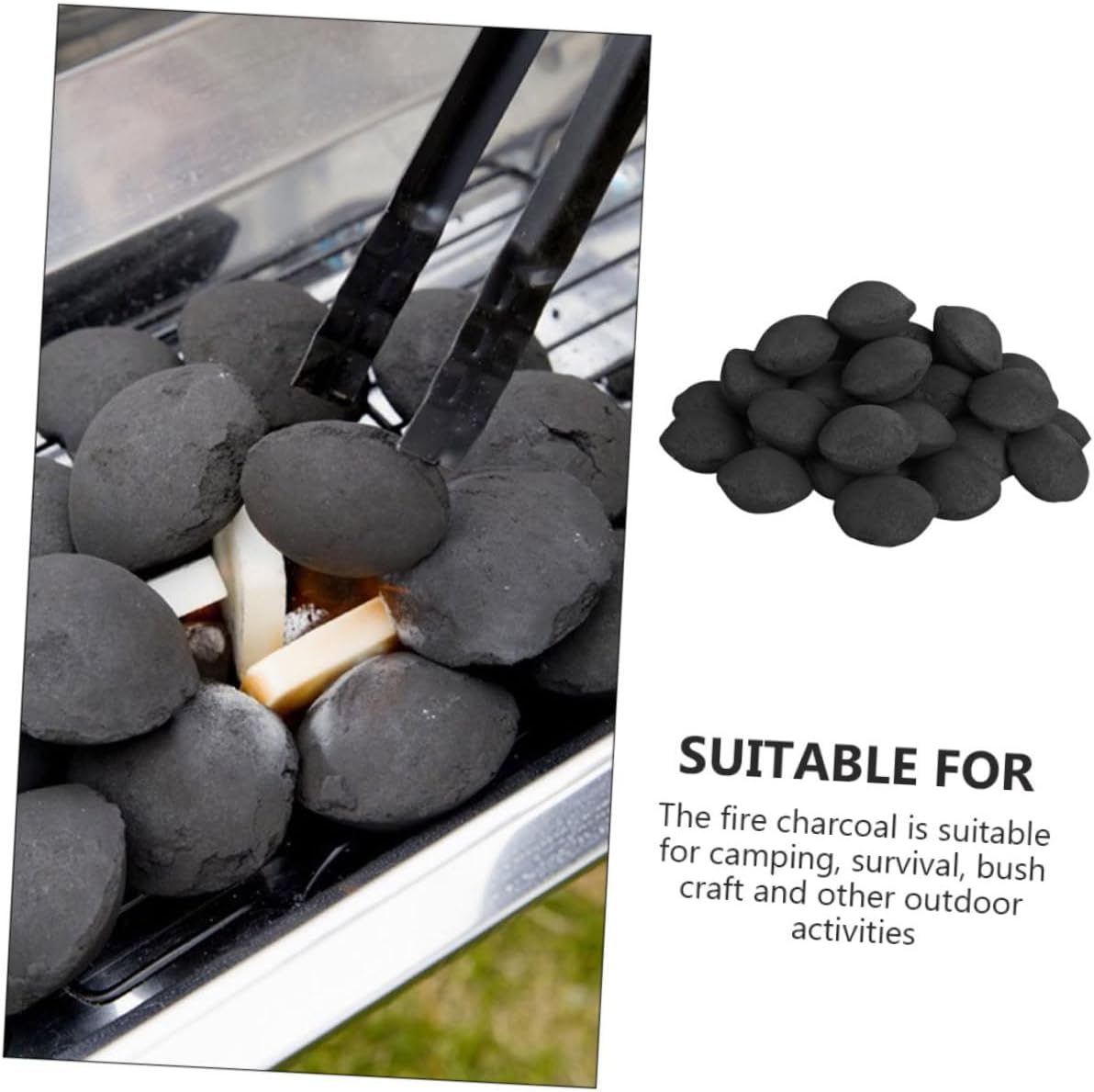 Kisangel 1pack BBQ Tools Carbon Charcoal Chimney Fire Starter for BBQ Charcoals Camping Grill Outdoor Cooking Equipment