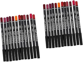 NOLITOY 24 Peças Delineador Labial Delineador Labial Ferramenta Wisking Batom Lápis Delineador Caneta Batom Fosco Terno Delineador Batom Modificar Lápis De Sobrancelha Madeira
