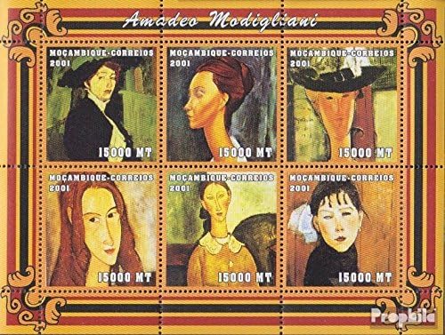 Prophila Collection Mosambik Block112 postfrisch ** MNH 2001 Kunstwerke (Briefmarken für Sammler) Malerei