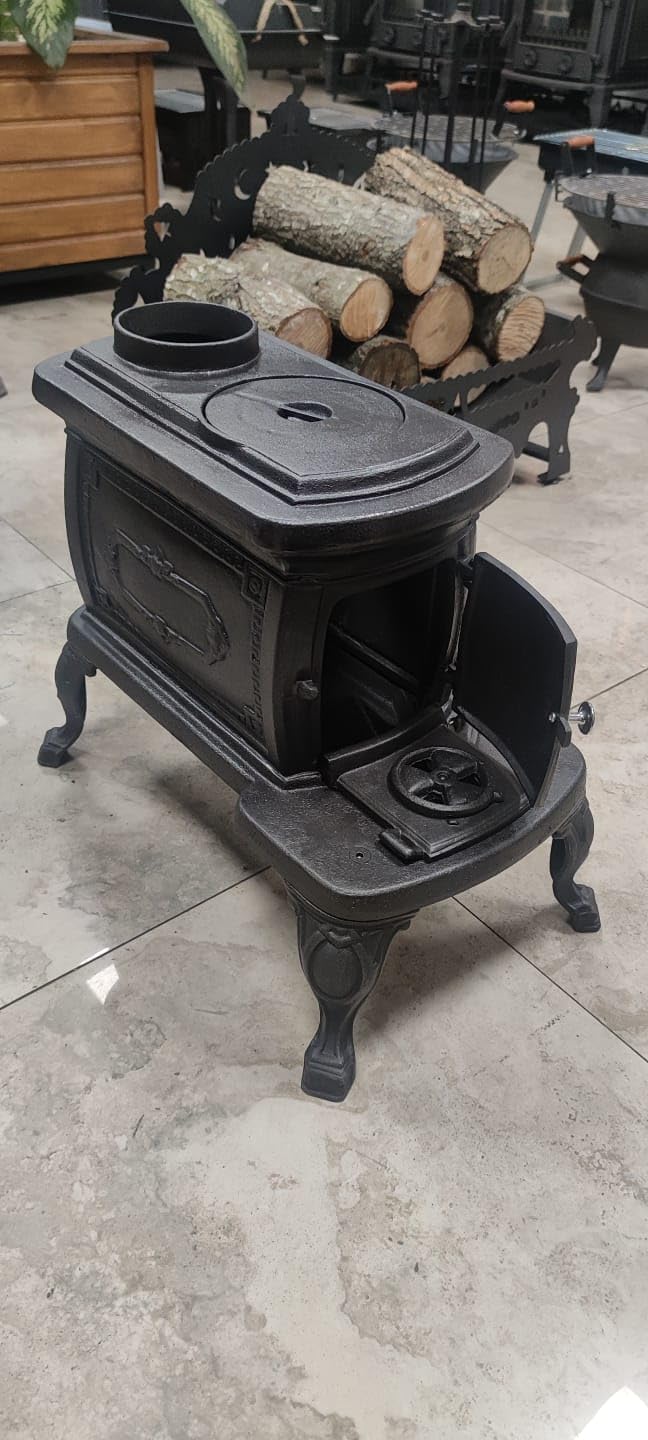 FLAME STOVES NOSTALGIA Poêle à bois et à charbon compact en fonte 25 m² Certifié ISO CE TSE