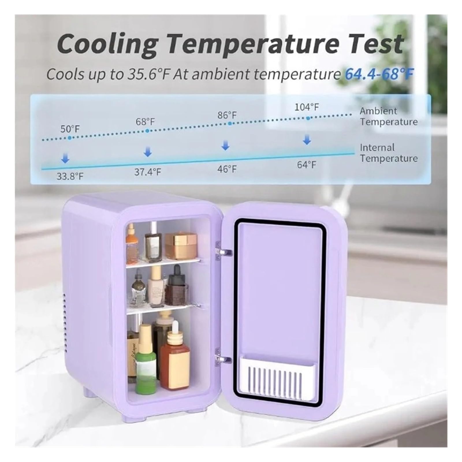 Mini refrigerador portátil termoeléctrico de 6L, refrigerador Compacto, CA/CC, for el Cuidado de la Piel, Bebidas, refrigerios, hogar, Oficina, Dormitorio, Camping.