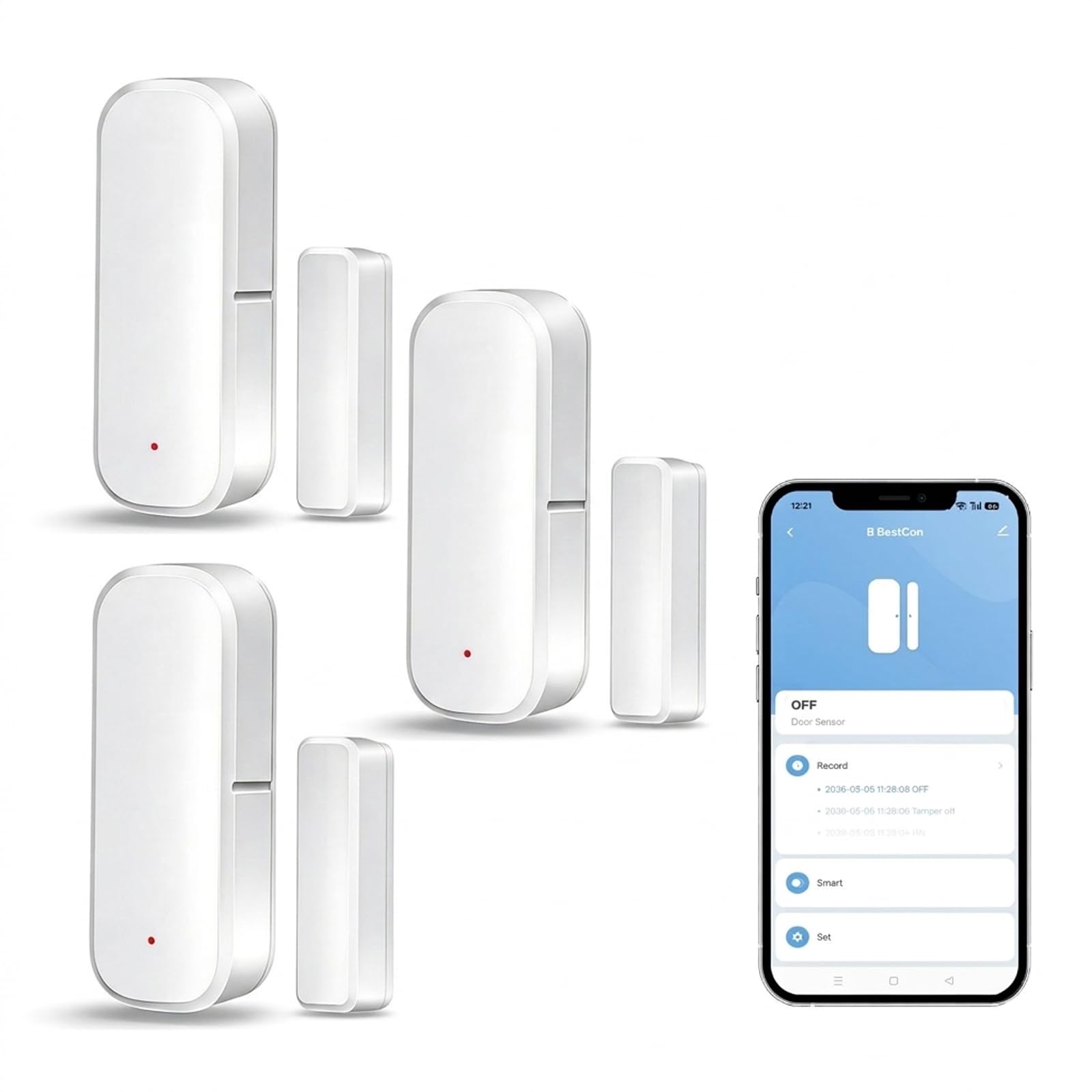 Sensor de puerta y ventana Zigbee inteligente, requiere Hub Zigbee, compatible con Alexa/Google Home/Home Assistant/Tuya, Detector inalámbrico de contacto de ventana para sistema de alarma, No se
