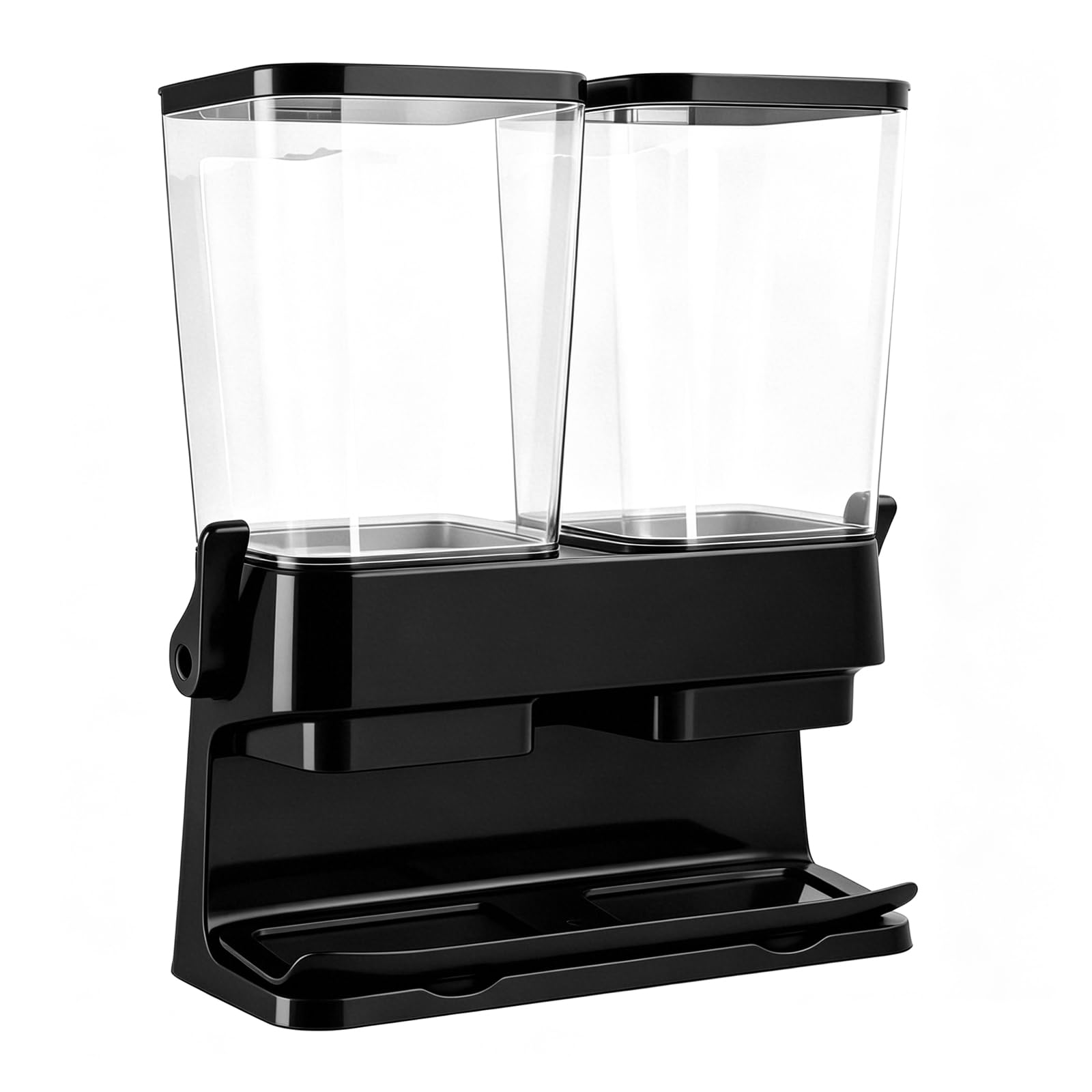 Müslispender 2er Set, 2 x 3L Cereal Dispenser, auslaufsicher & lebensmittelecht, klare Luftdichte Behälter für Cornflakes, Nüsse, Kaffeebohnen & Haferflocken, platzsparend für die Küche (Schwarz)