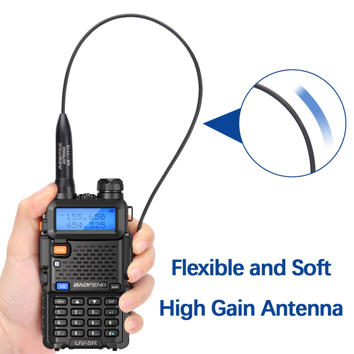Radtel Tri-Band Flex-Antenne RHD-771S 144//220/430Mhz 35cm/13,7 Zoll SMA-Buchse Faltbare weiche Radtel Tri-Band Flex-Antenne RHD-771S 144//220/430Mhz 35cm/13,7 Zoll SMA-Buchse Faltbare weiche