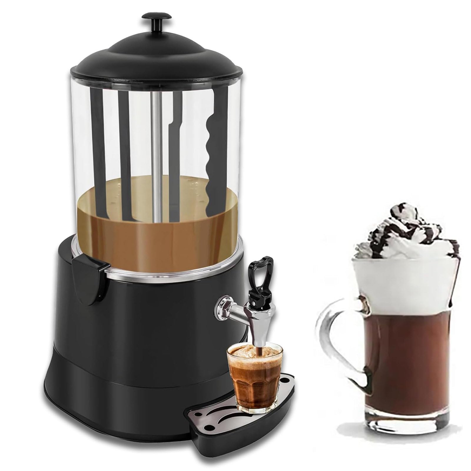 Eastnmythet Commercial Hot Chocolate Maker, 10L Chocolate Melted Dispenser with Stirring Function, Hot Chocolate Mixer Warmer for Chocolate Coffee Milk Tea Juice,110V 10L