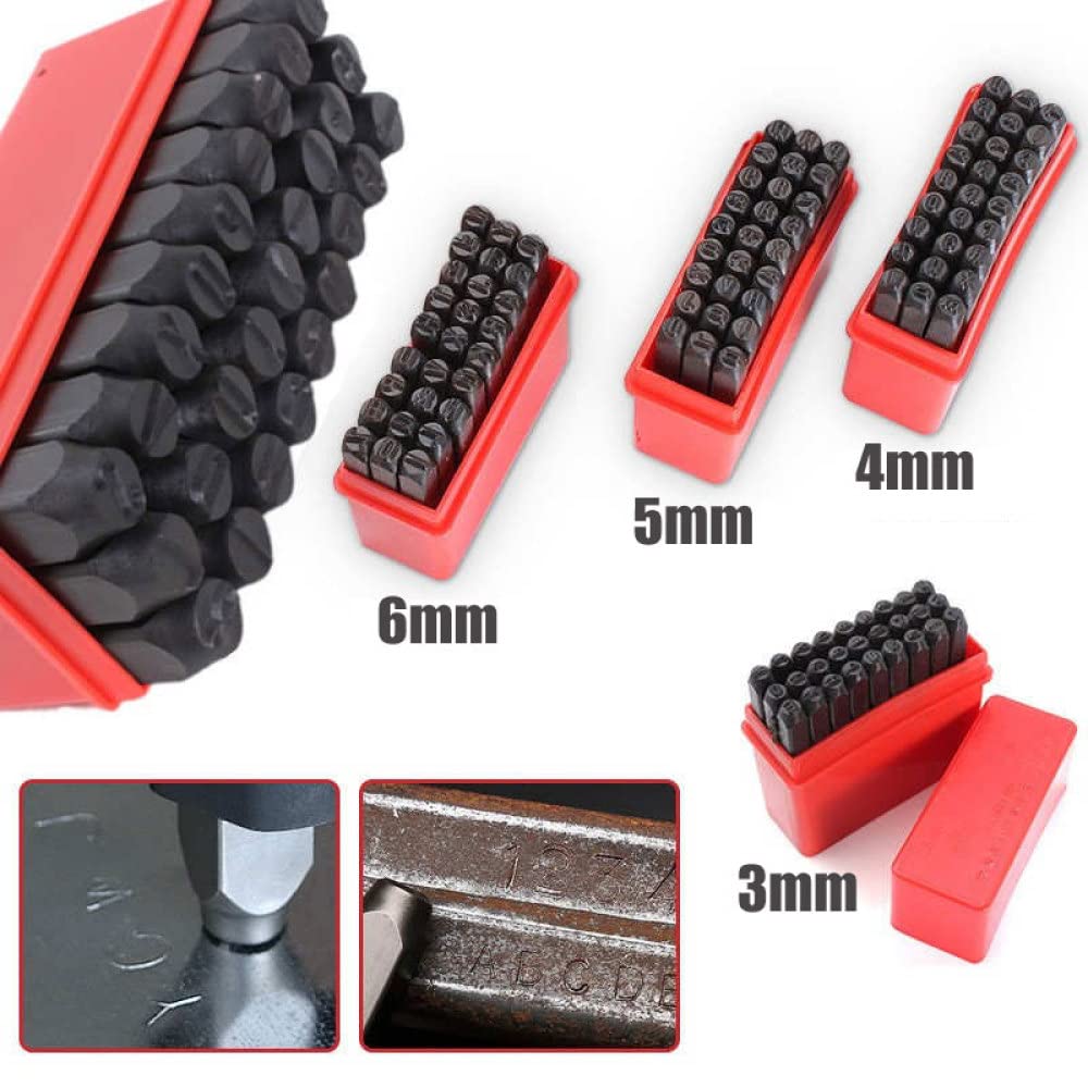 27PCS Letter Metal Stamp Set, Alphabet A-Z Iron Stamps Punch Press Tool for Imprinting on Metal/Jewelry/Wood/Plastic/Leather - 6mm