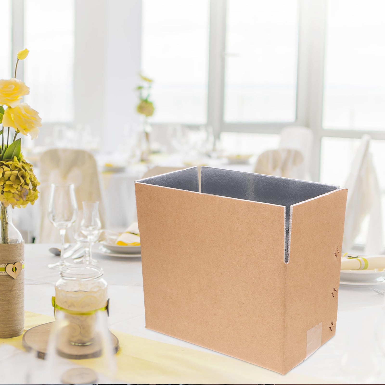 Cajas Isotérmicas de Envío 2 Piezas Forro de Papel Aluminio Tamaño 29X18X20 CM Capacidad 5 Kg Cajas Térmicas Reutilizables para Alimentos Fríos y Mariscos Embalaje Aislante