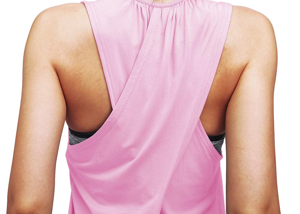 Mippo Topy treningowe dla kobiet joga sportowe koszulki tank topy siłownia letnie ubrania treningowe, różowy, M