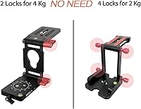 Vista 4 de Z Flex Tilt Trípode Cabeza – Ángulo Flexible Pan & Tilt Head/Universal Multiway Cámara Trípode Conexión a Monopod Slider Rail Estabilizador Gimbal