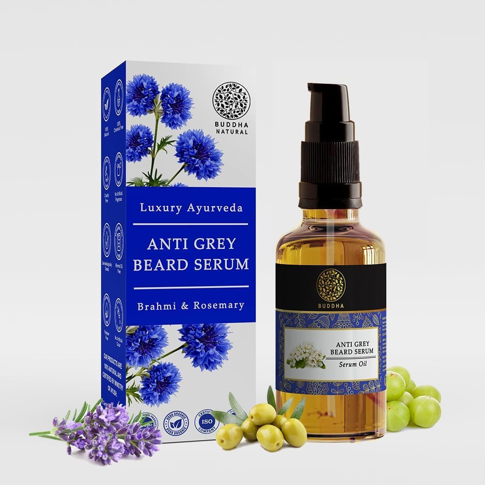 Beard Grey Serum Oil (25 ml) | Grey Beard Oil for men | Non-Sticky with Almond Oil, Amla | Shiny Nourished Beards