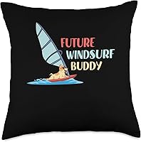 Vista 1 de Future Windsurf Buddy Funny Dog Windsurfing Gift Future Buddy - Almohada divertida de Windsurfista con perro, 18 x 18 pulgadas, multicolor