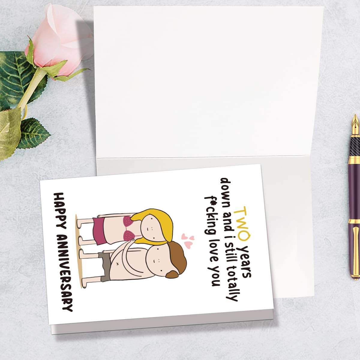 Hochzeitstagskarte 'Love You To The Moon And Back' – Blanko Innen, Mit Umschlag, Für Ehepartner