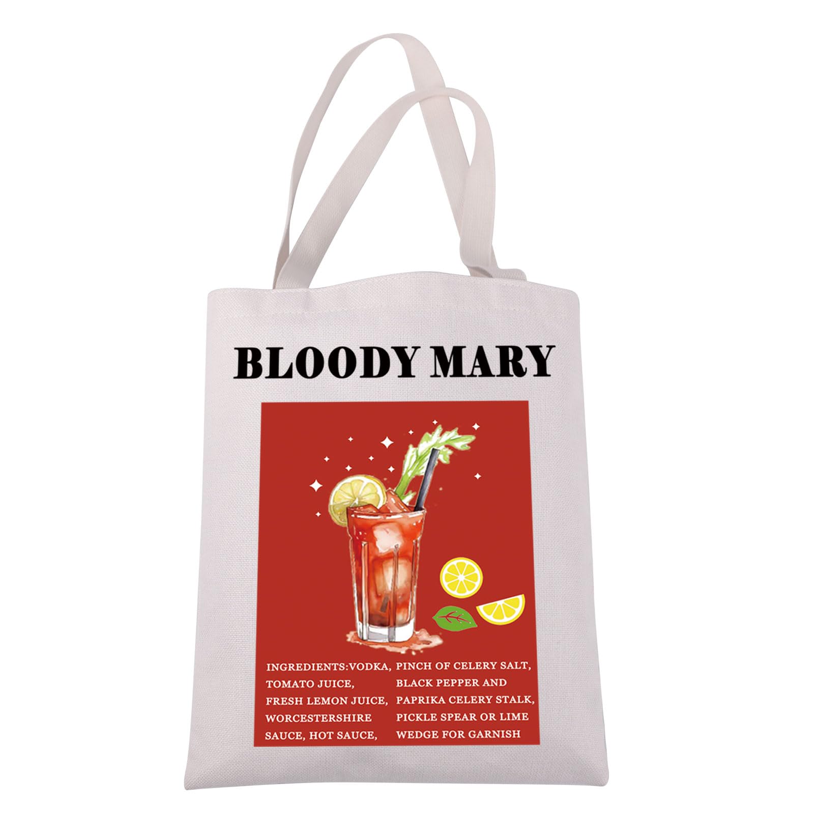 Bloody Mary Tote Bag Bloody Mary Ingredients Gift Cocktail Recipe Shopping Bag Bloody Mary Drinking Lover Gift
