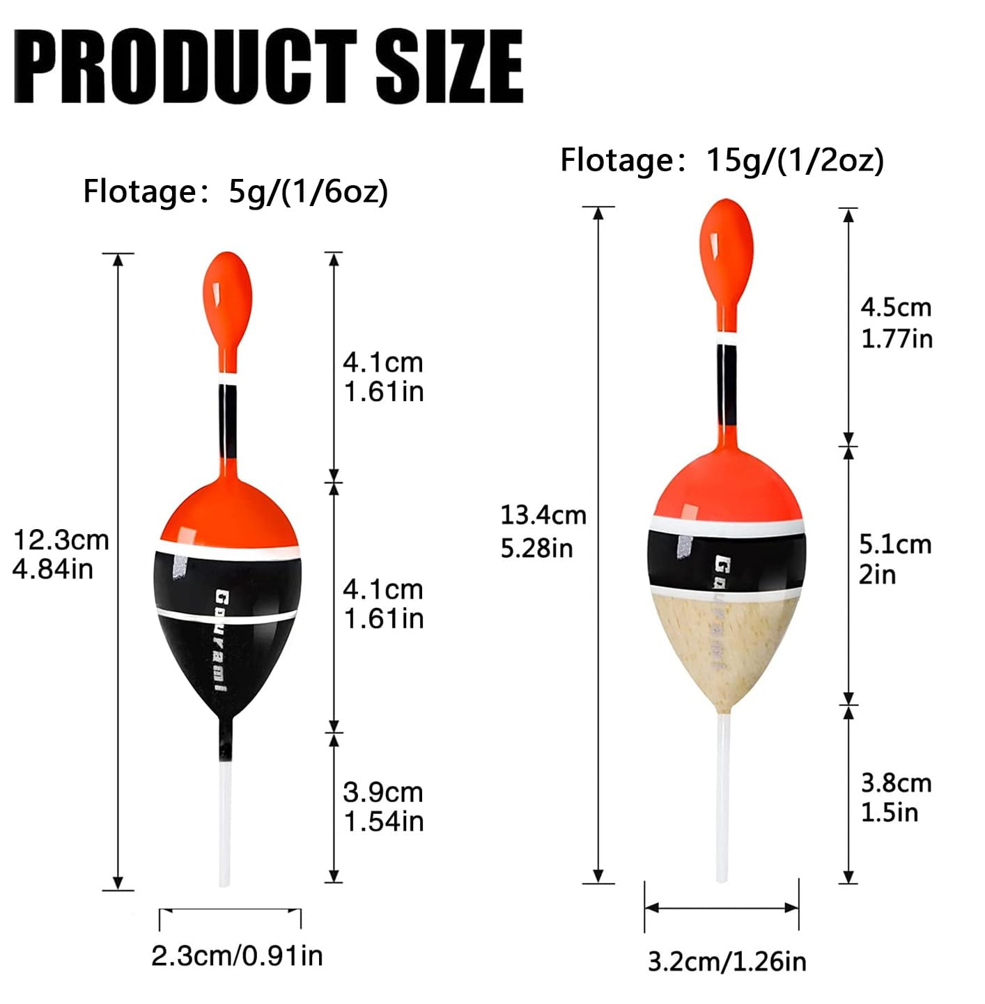 Gourami Slip Bobbers Kit,Balsa Wood Slide Floats