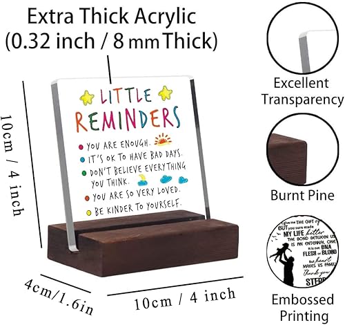 Letrero decorativo de escritorio de acrílico transparente con texto en inglés "You Are Enough para la oficina en casa, regalos para mejores amigos,