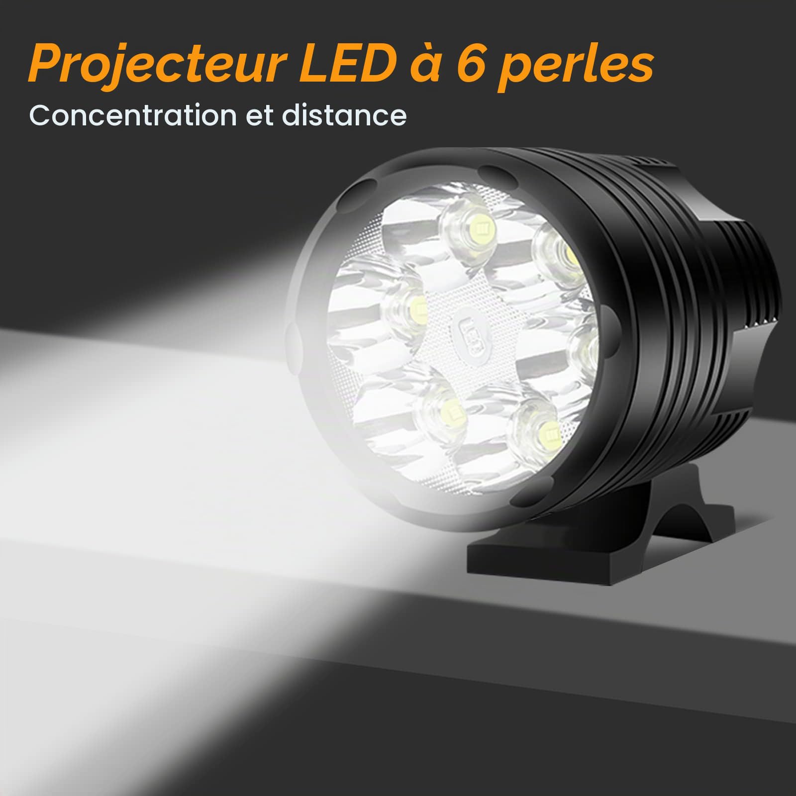 Biqing Feux Additionnels Moto,20W Phares LED de Moto Projecteur Avant Feux de Brouillard Supplémentaires avec Interrupteur Motos 12V 24V