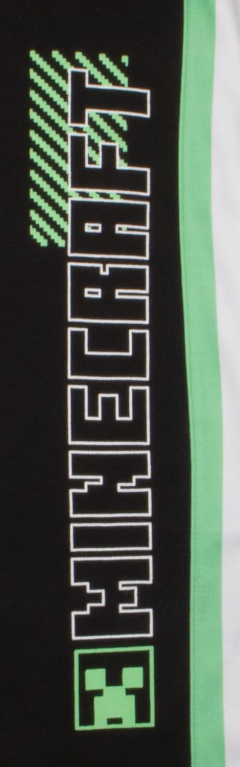 Minecraft Creeper Boys 3 Piece Pants Set - Zip Up Tracksuit, Short Sleeve T-Shirt, and Active Jogger Sweatpants Bundle Set - Image 8