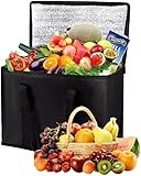 Faltbare Kühltasche Einkaufstasche Groß Mitkühlfach Thermo Kühltaschen Isoliert Kühltasche Faltbar für Büro Arbeit Outdoor Reisen Ideal Als Isoliertasche…