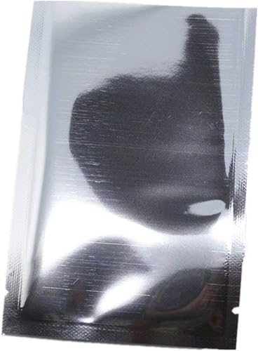 PABCK 100 Pack 3.1x4.7 inch (Usable Size 2.8x4.3 inch) Silver Foil Pouch Heat Seal Bulk Food Storage Bags Vacuum Sealer Wrapping