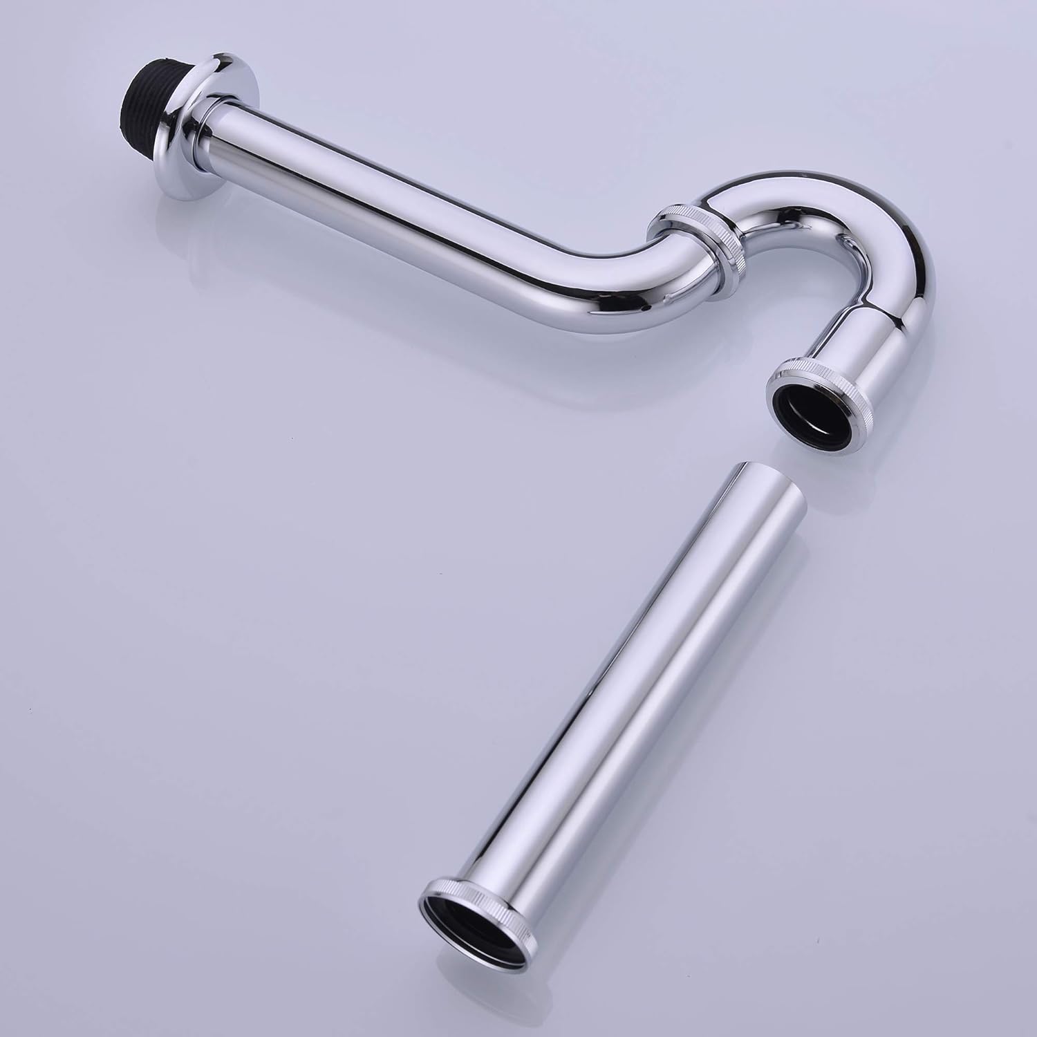 Chrome Brass Adjustable Height Bathroom Sink P-Trap Kit