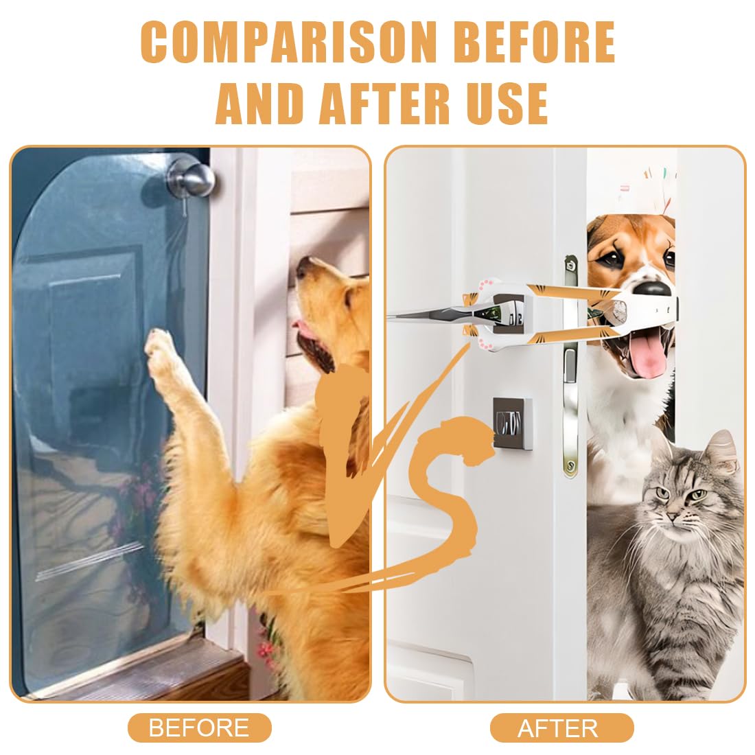 NHQZ 2 Pezzi Fermo Porta Per Cani,Chiusura Porta Gatto,Serratura Porta Staffa Alternative Chiusura Di Sicurezza Per Bambini Serratura Porta Animali Per Far Entrare i Gatti