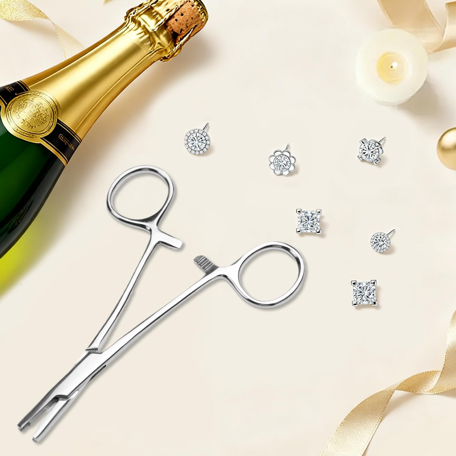 3mm Piercing Zange,Piercing Kugel Aufdreher für Piercings Werkzeug Zubehör für Kugeln,Piercing Werkzeug Offnen Und Wechseln Von Ohr Lippe Bauchnabel Zunge Nasen Augenbrauen Piercings