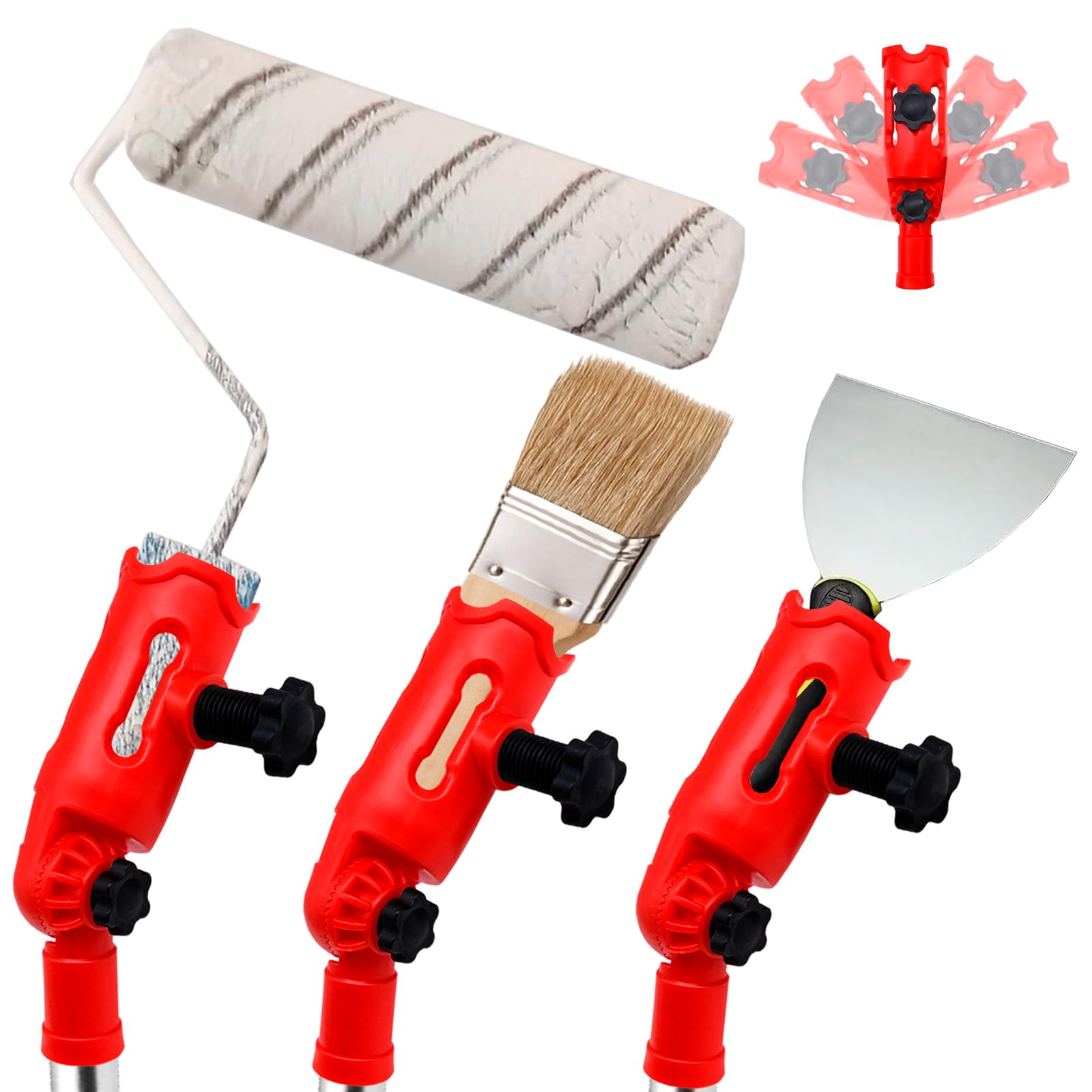 Teleskopstange Malerrolle Adapter, Verstellbarer Farbroller mit Teleskopstange Verbindung, Universal Maler Werkzeug für hohe Decken und Wände Küche, Haushalt & Wohnen