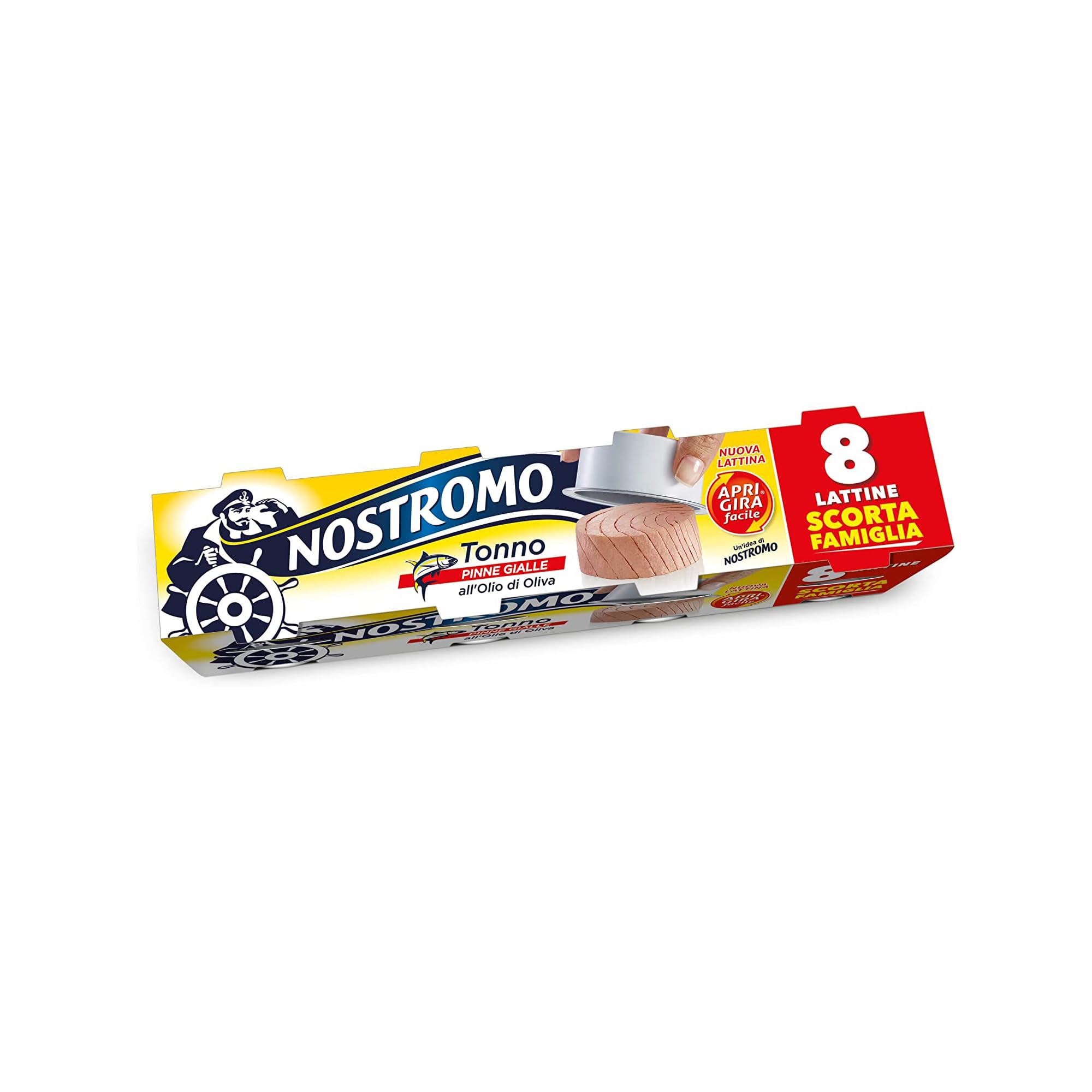 Nostromo - Tonno all'olio di oliva Apri Gira Facile, 8 lattine da 65gr. Facile da servire, pronto da gustare. Formato multipack.