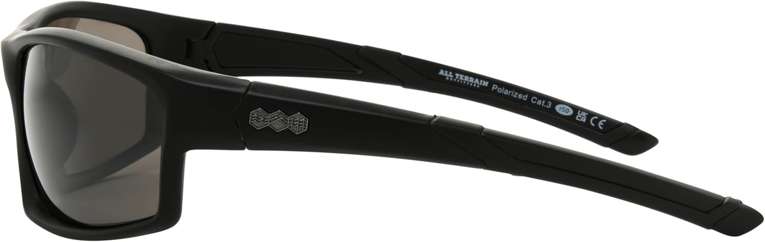 Foster Grant Men's All Terrain Cedric Wrap Sunglasses, Black, 67mm - Image 5