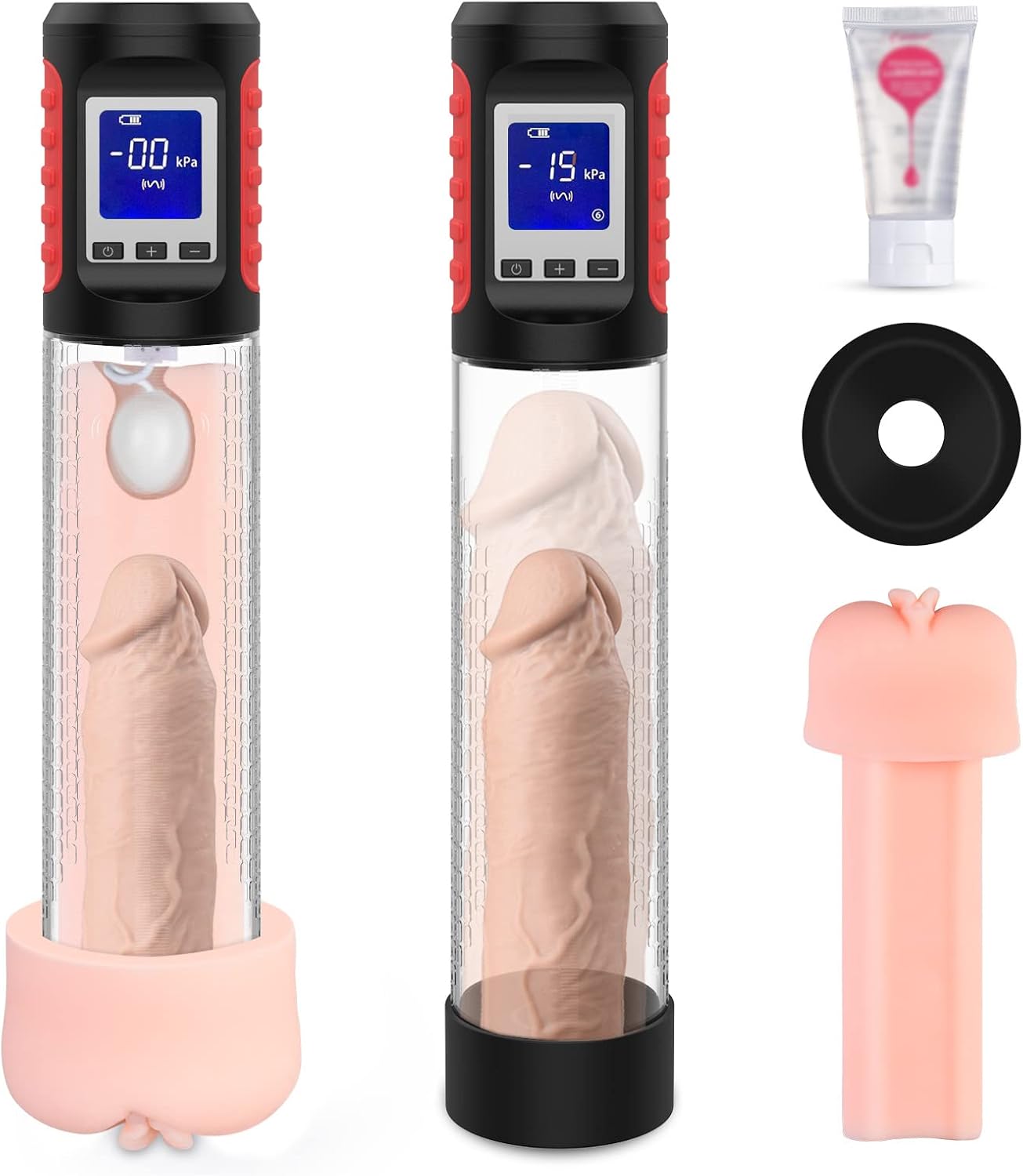 UTIMI Penis Pump Vacuum with Sleeve - Rechargeable Automatic Training Detachable with 9 Vibration Modes for Male | Masturbator | Dysfunction Enlargement | Sex Toy