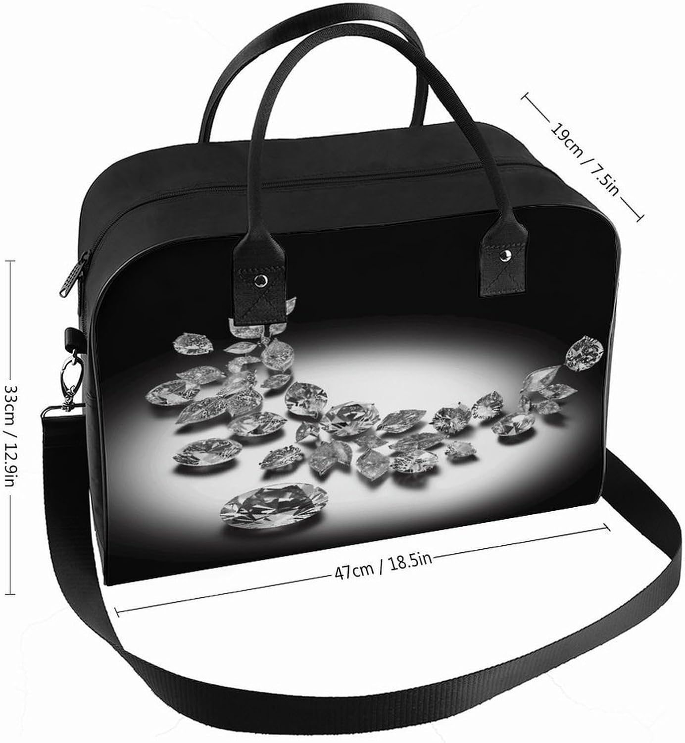 Diamond Jewelry Jewels Luxury Laptop Bag for Women Office Travel Tote Bags Professional Work Bag Large Capacity Briefcase Business Handbag Purse Nylon Computer Bags image 2