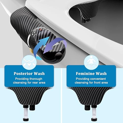 Miniatura 3 de BIEAR - Accesorio de bidé para inodoro, boquilla doble ultrafina, accesorio de bidé ajustable a presión de agua no eléctrica, accesorio de asiento