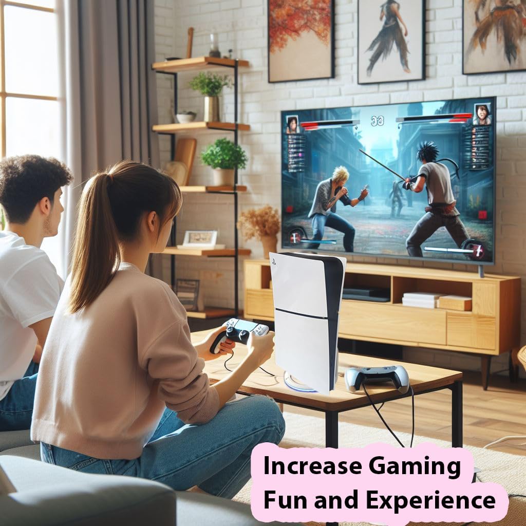 RGB Vertical Stand for PS5/PS5 Slim/PS5 Pro Console – Compatible with PS5/PS5 Slim/PS5 Pro Disc and Digital Edition, LED RGB Base Stand with 14 Light Modes (Black) - Image 6