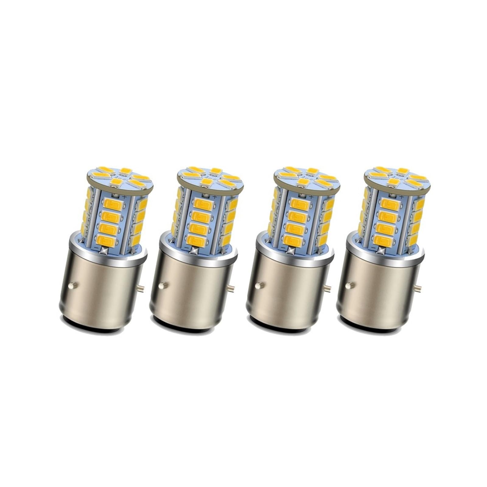 Phare Moto LED Ampoule Phare LED BA21D pour Moto Cyclomoteur Scooter 5730SMD CC 6-30V 12V 24V Jaune Citron Feux Croisement/Route Moto Phare Projecteur(4Piece)