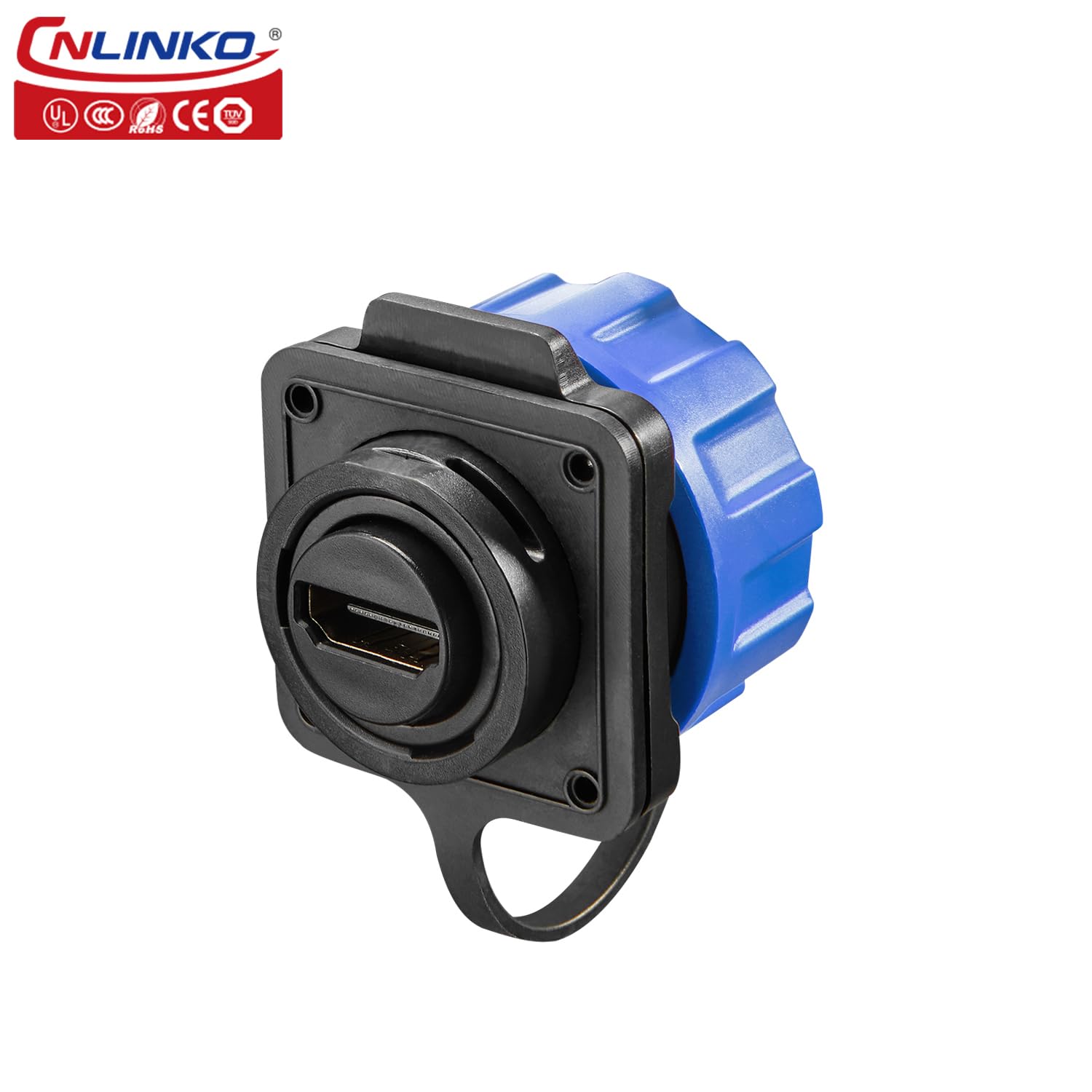 CNLINKO YM-24 HDMI Connectors, Aviation Plug with 40 Inches 4K HD Cables, Panel Mount Socket, Mated Connectors for Audio & Video Equipment, IP68 Waterproof Connector, M24 Signal Connectors (HDMI Set)