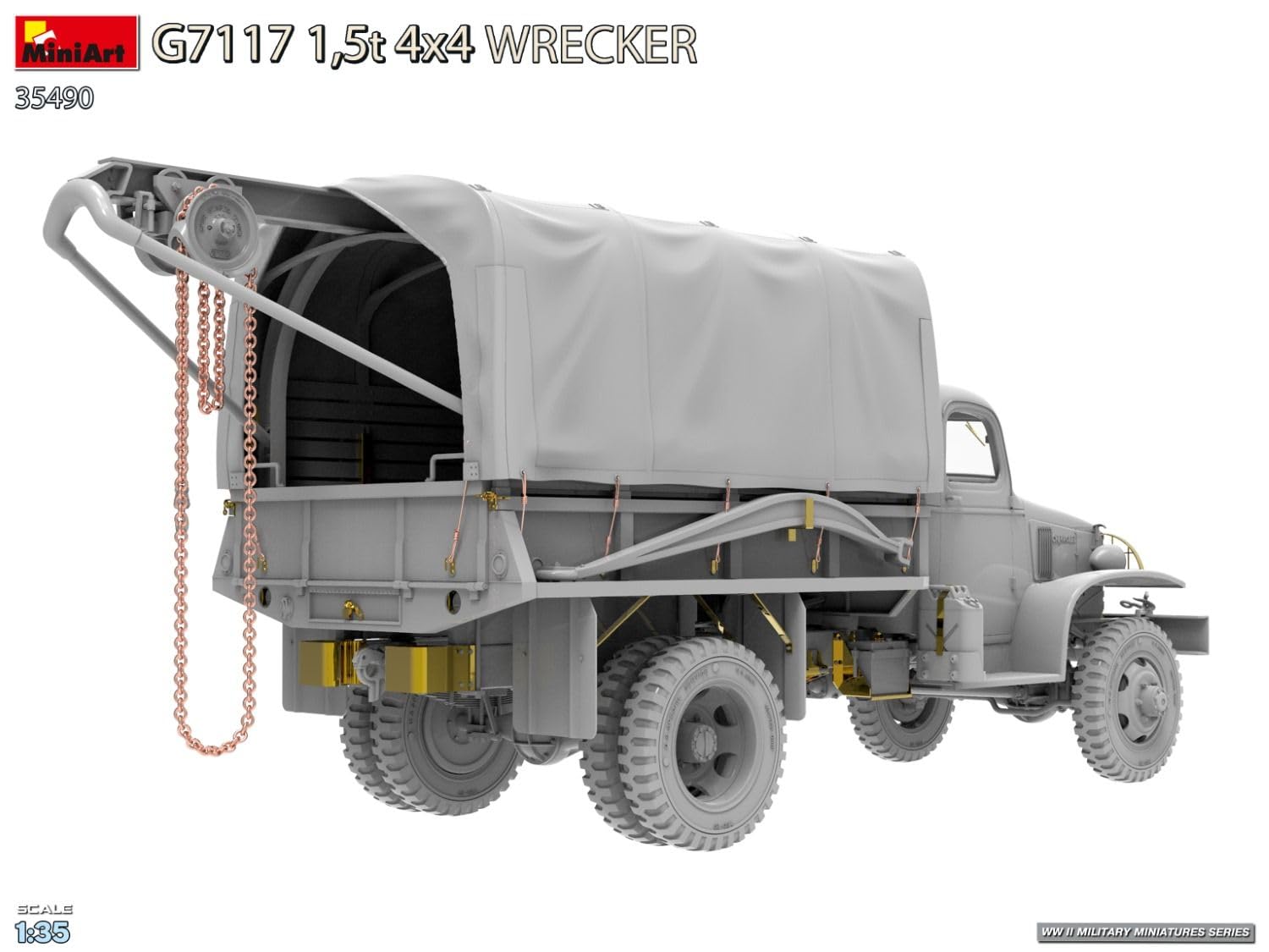 Miniart 1:35 - G7117 1,5t 4x4 Wrecker, Molded Color - Image 3